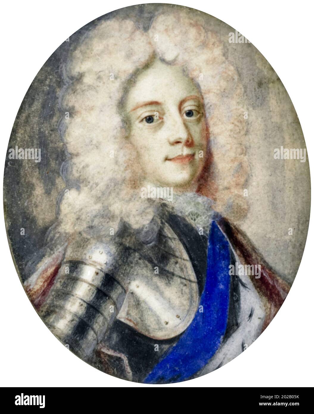 George III (1738-1820) Rey del Reino Unido, retrato en miniatura de Benjamin Arlaud, 1706 Foto de stock