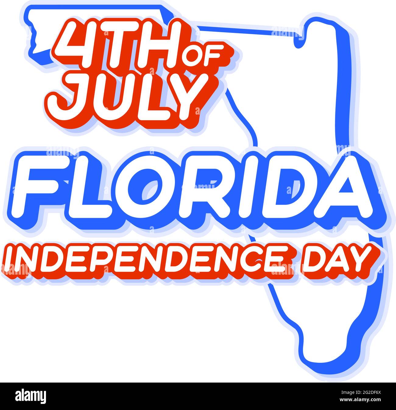 Día de la independencia del estado de florida el 4th de julio con mapa y color nacional de . 3D forma del estado de . Vector Ilustración Imagen Vector de stock - Día de la independencia del estado de florida el 4th de julio con mapa y color nacional de . 3D forma del estado de . Vector Ilustración Imagen Vector de stock -
