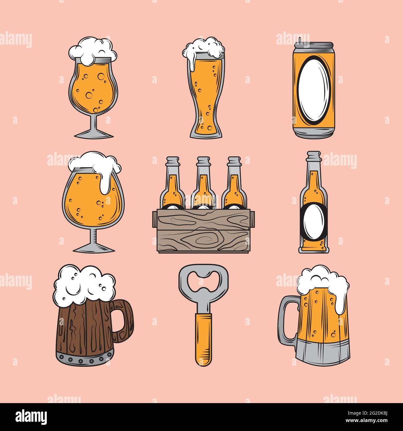 juego de bebidas de cerveza Imagen Vector de stock - Alamy