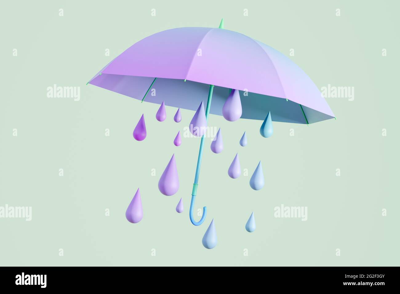 Paraguas con gotas de lluvia 3D render Fotografía de stock - Alamy