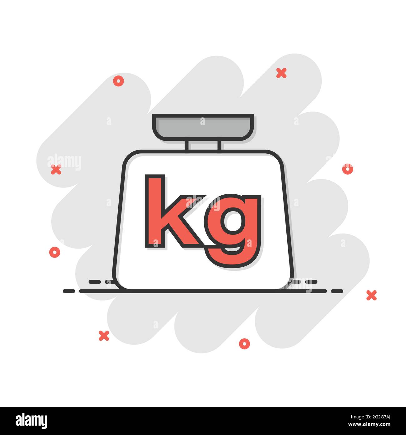 Icono de escala en estilo cómico. Kilogramo de dibujo vectorial de dibujo de dibujo de dibujo animado sobre fondo blanco aislado. Concepto de negocio de efecto de salpicaduras de gimnasio Imagen Vector Icono de escala en estilo cómico. Kilogramo de dibujo vectorial de dibujo de dibujo de dibujo animado sobre fondo blanco aislado. Concepto de negocio de efecto de salpicaduras de gimnasio Imagen Vector
