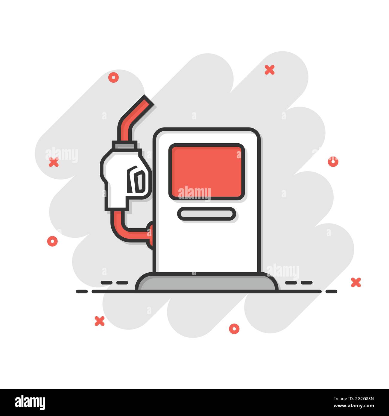 Icono de bomba de combustible en estilo cómic. Estación de gas