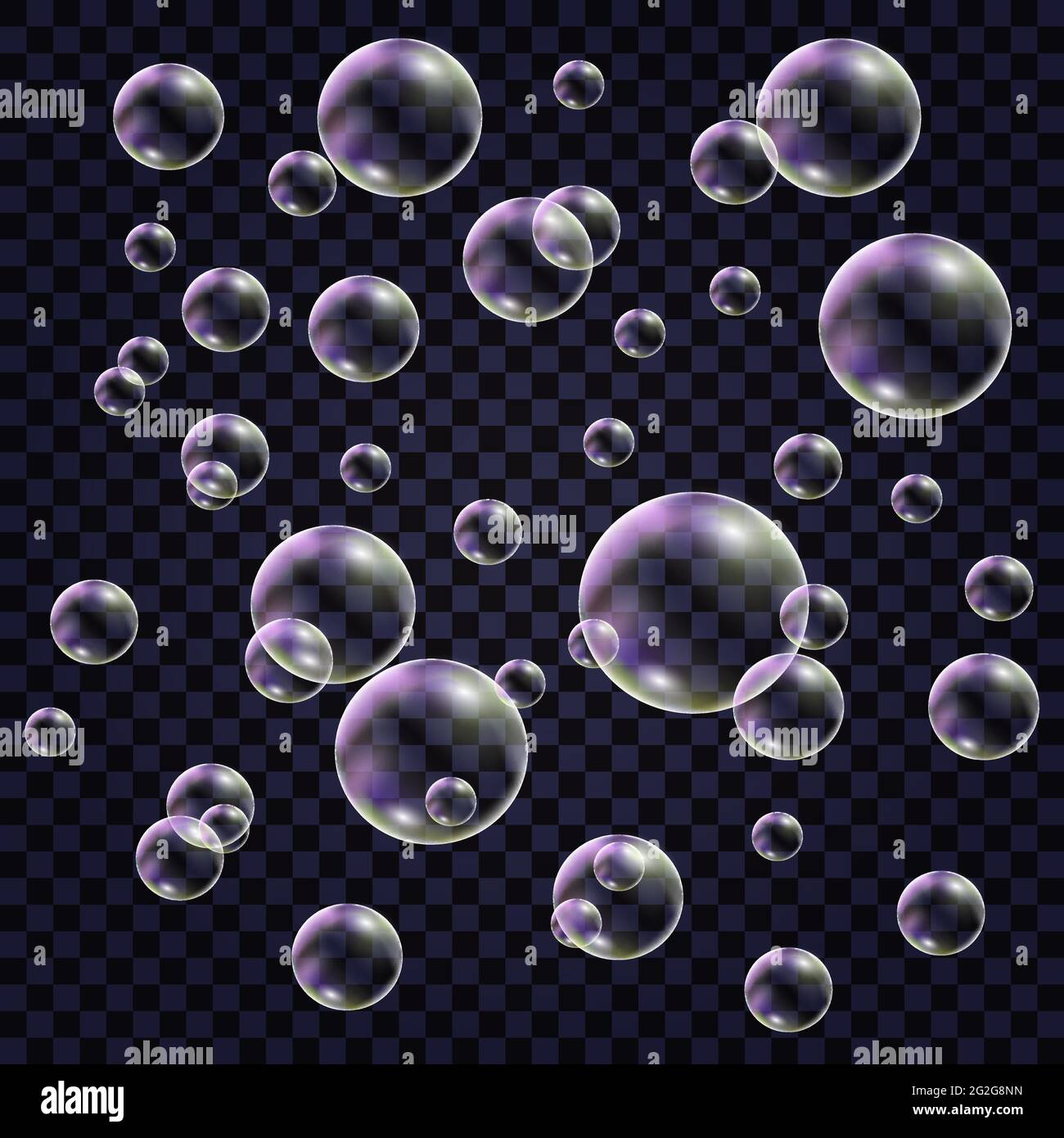 Espuma de burbujas de jabón. Fondo con coloridas burbujas de arco iris. Ilustración vectorial Ilustración del Vector