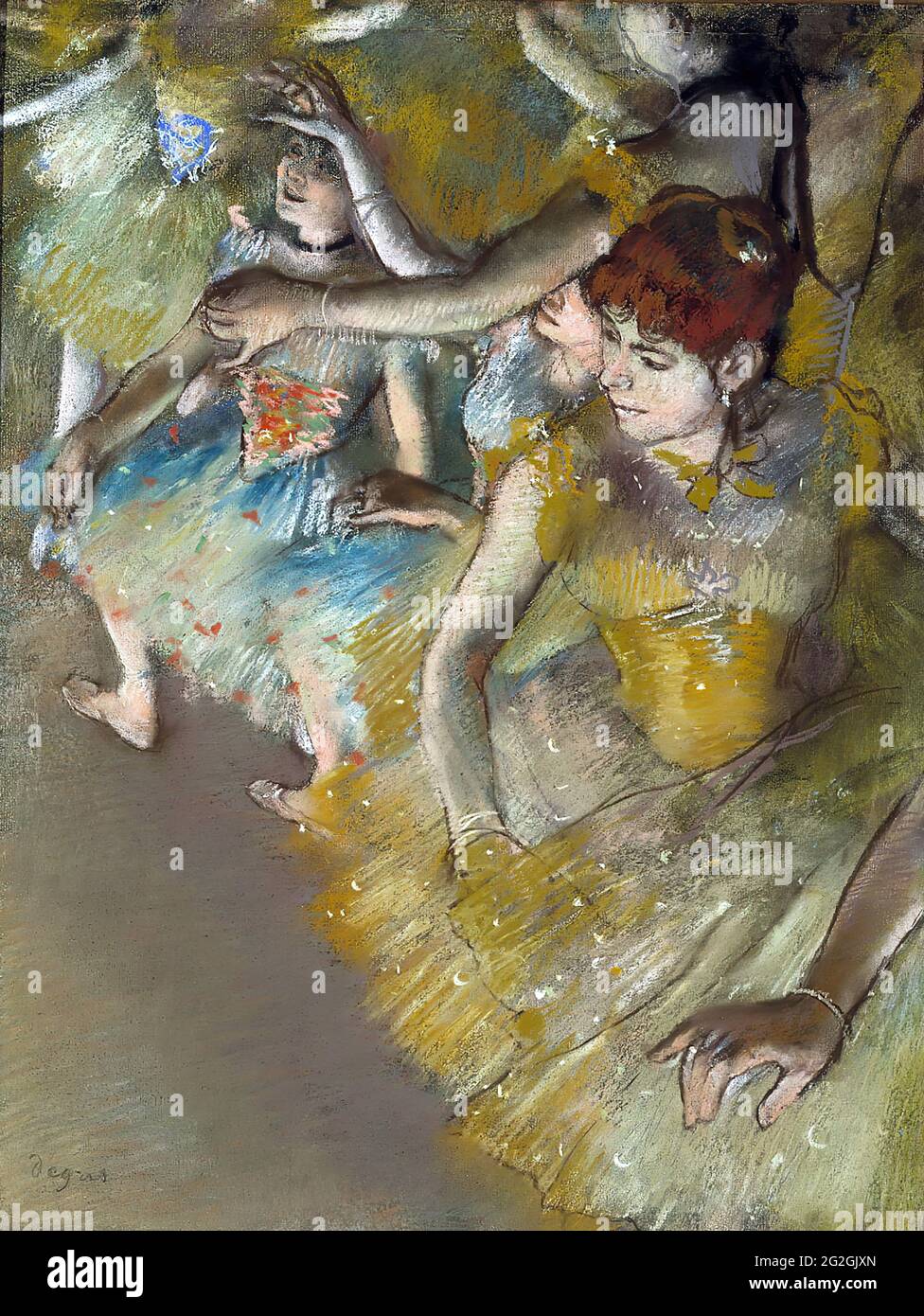 Edgar Degas - Bailarines de Ballet en el Escenario Foto de stock