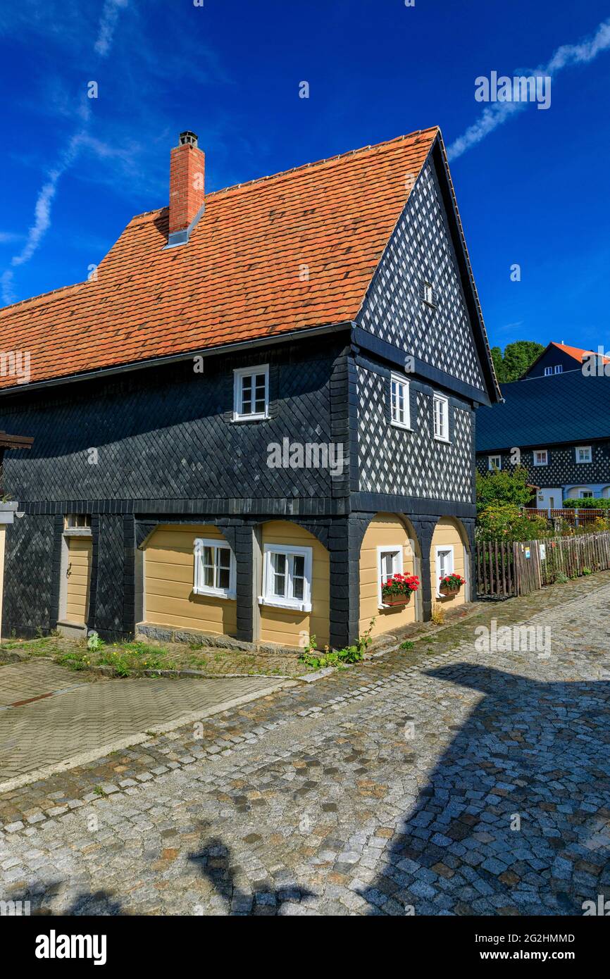 Schunkelhaus en Obercunnersdorf, en la Alta Lusatia de Sajonia Foto de stock