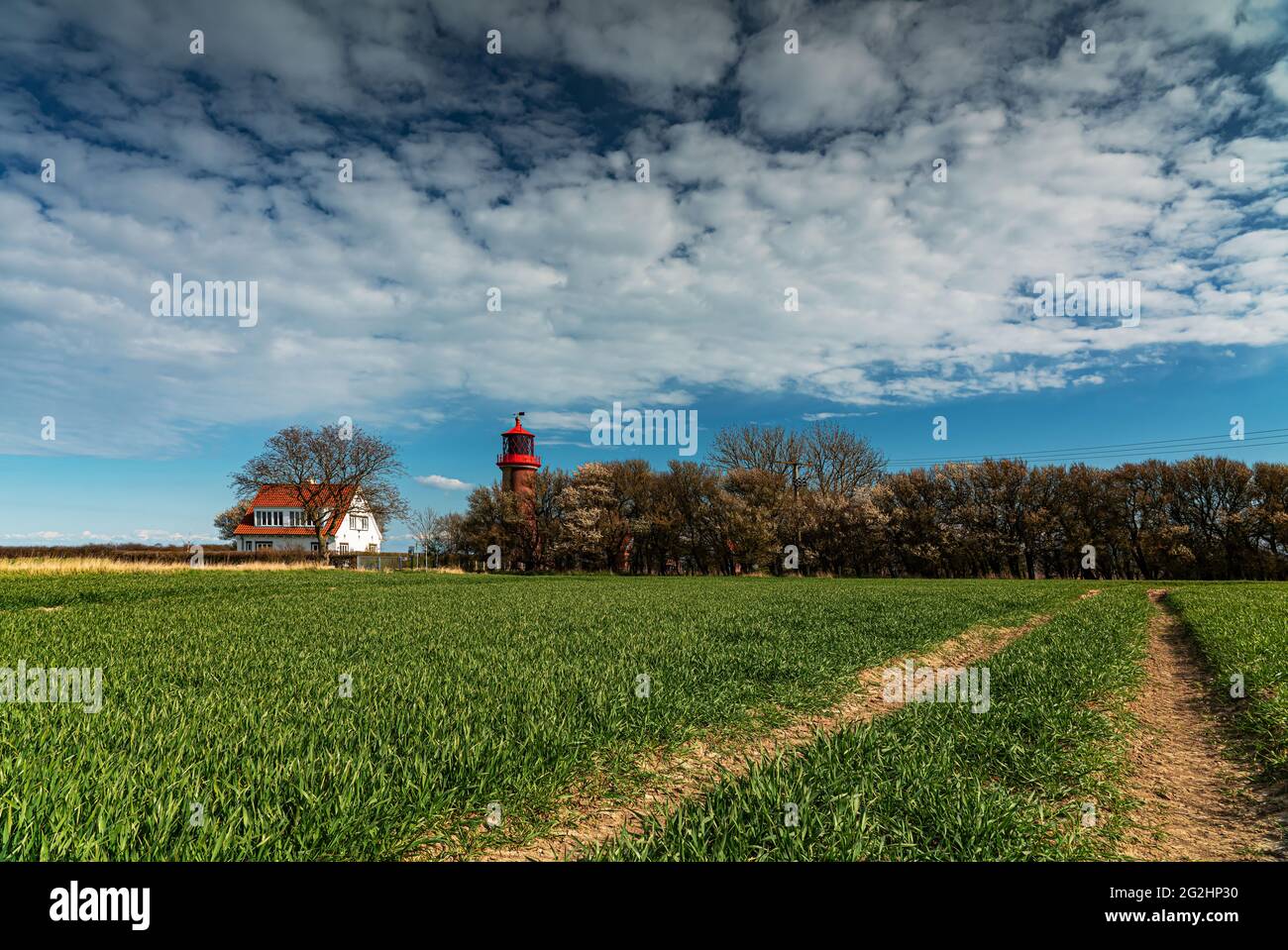 Faro de Steberhuk, isla de Fehmarn Foto de stock