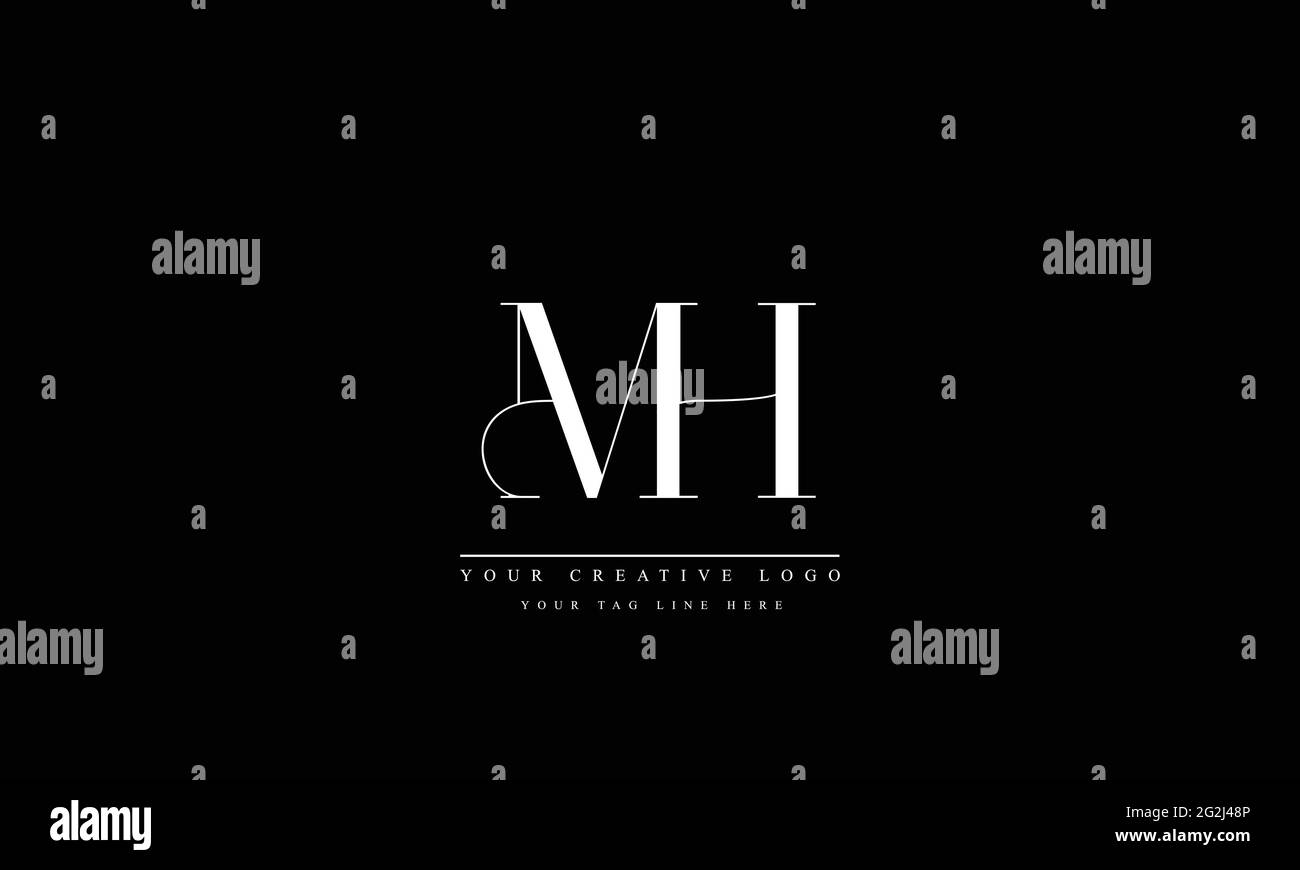 Diseño de logotipos de letras con tipografía moderna y creativa MH HM  Imagen Vector de stock - Alamy