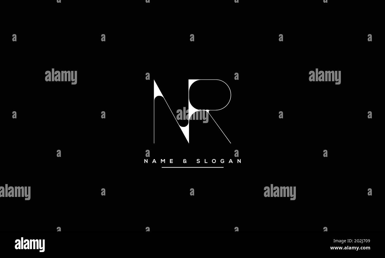 Diseño de Logo de Carta con Tipografía moderna y creativa NR RN Ilustración del Vector