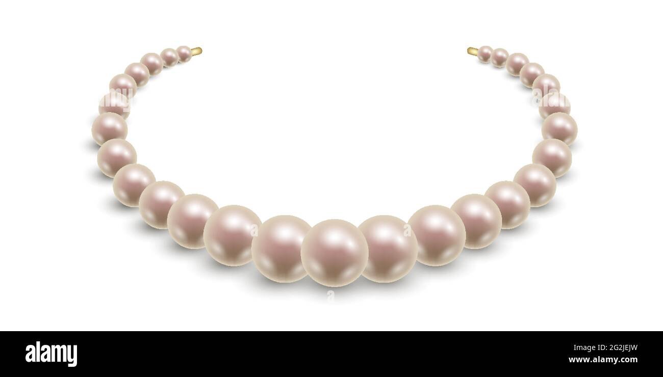 Collar de perlas rosa Imágenes vectoriales de stock - Alamy