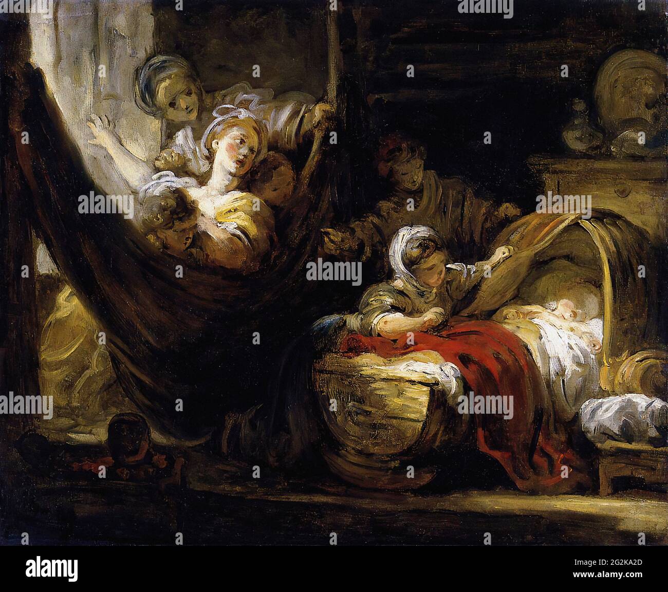 Fragonard - Cuna 1765 Foto de stock