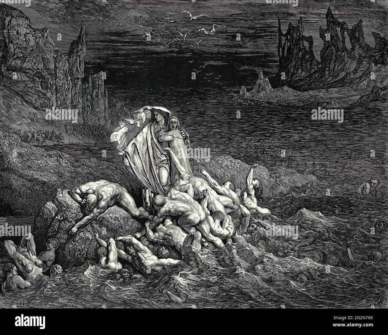 Gustave Doré - Inferno Canto 7 1 Foto de stock