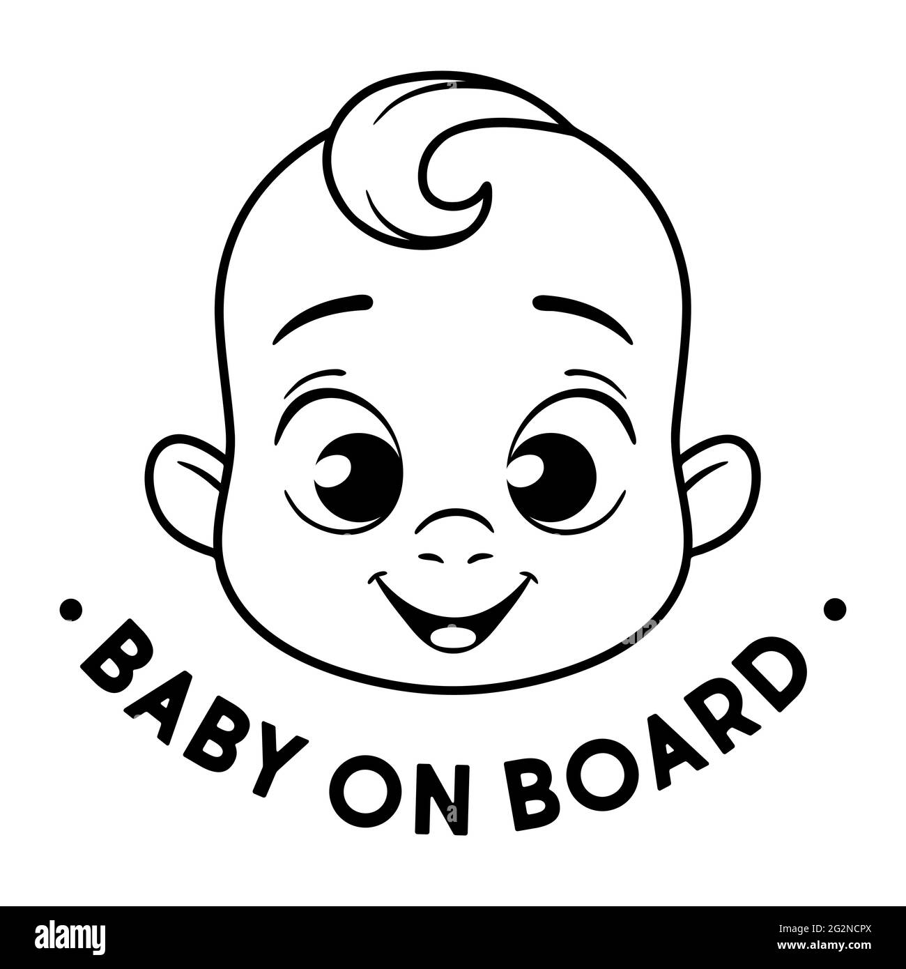 Muestra del bebé a bordo ilustración del vector. Ilustración de aislado -  42789507