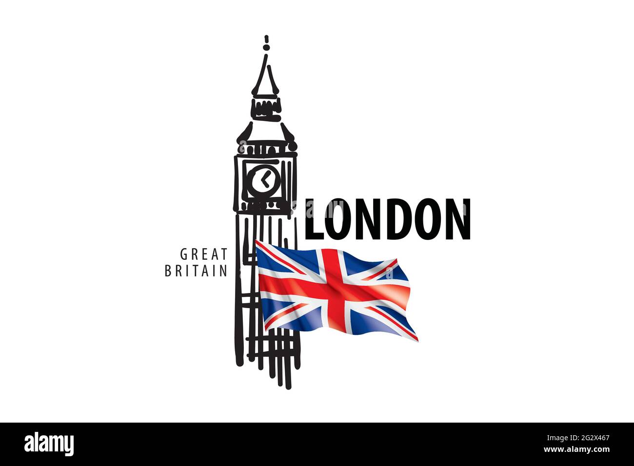 Dibujo vectorial del Big Ben en Londres sobre un fondo blanco Imagen Vector  de stock - Alamy