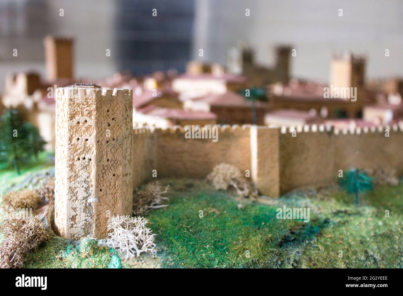 Cáceres, España. Miniatura burlándose de la Ciudad Monumental Vieja, Patrimonio de la Humanidad Foto de stock