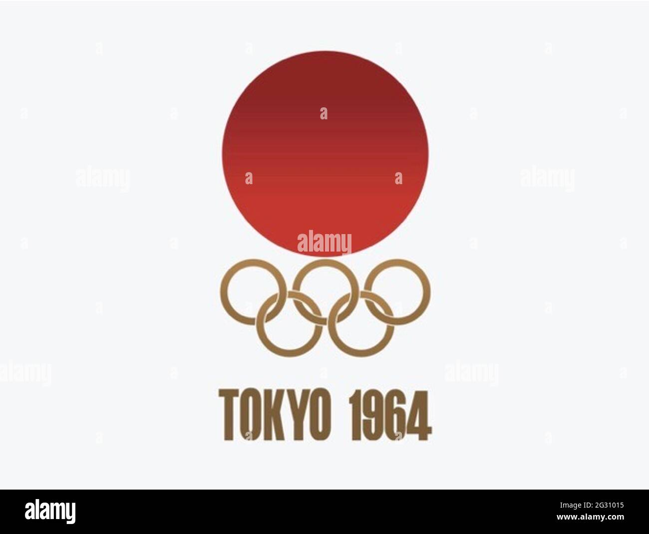 Cartel olímpico clásico de los Juegos Olímpicos de Tokio de 1964 Foto de stock