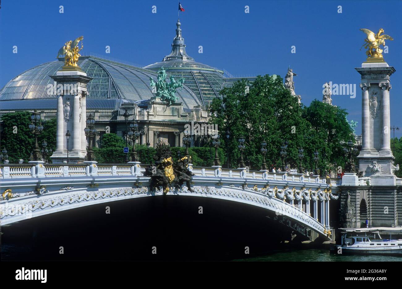 FRANCIA PARÍS (75) 8TH DISTRITO, EL GRAND PALAIS Y EL PUENTE ALEXANDRE III Foto de stock