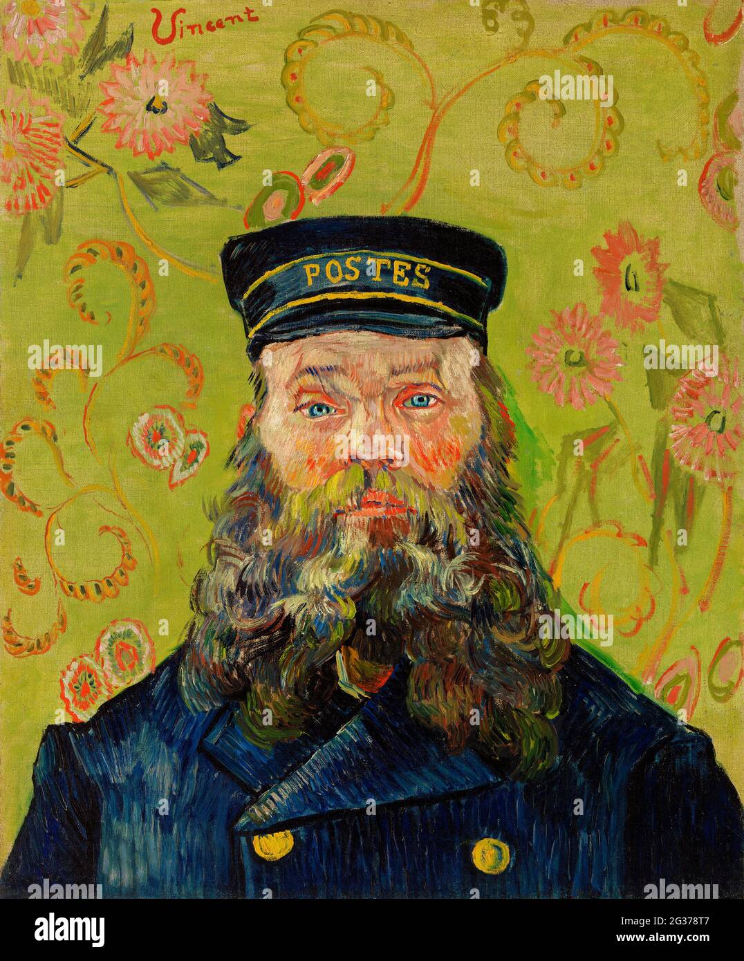 El cartero (Joseph Roulin) (1888) de Vincent Van Gogh. Foto de stock