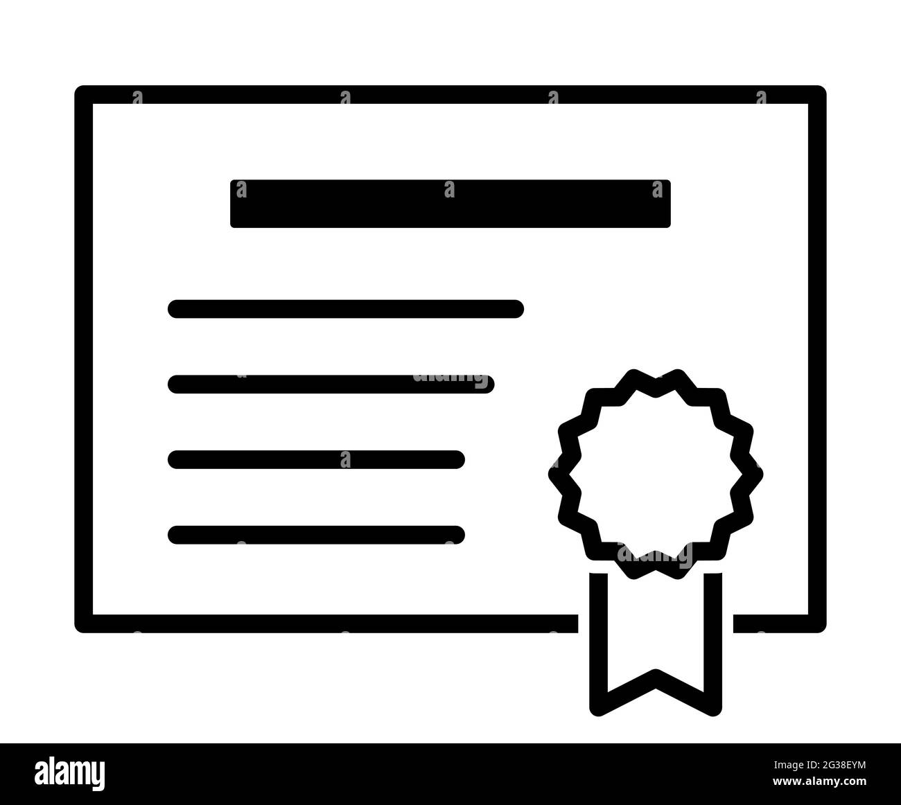 Documento de licencia de certificado página de concesión de patentes símbolo ilustración vectorial icono Ilustración del Vector