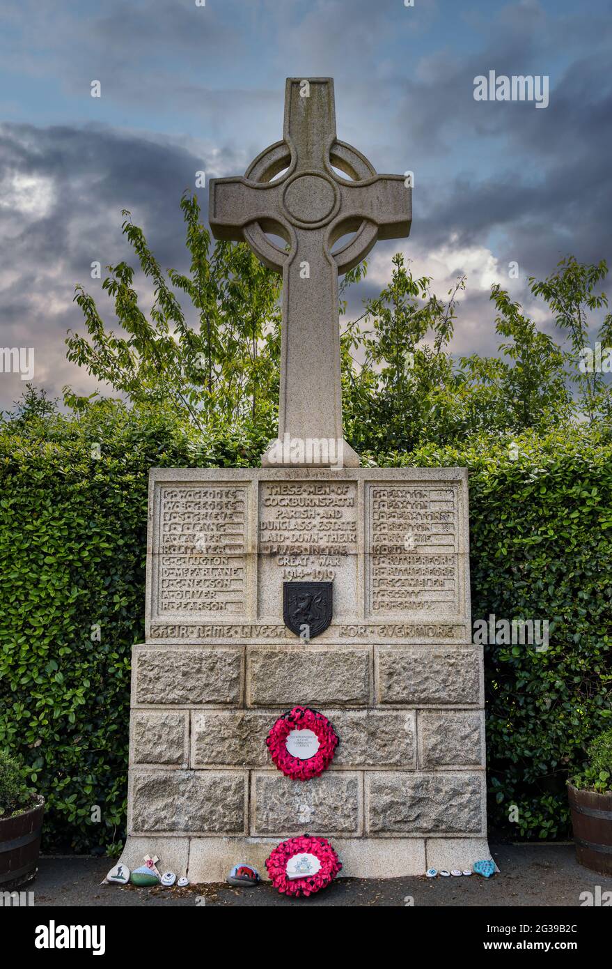 Monumento conmemorativo de la Primera Guerra de Wolrd, Cockburnspath, Berwickshire, Scottish Borders, Escocia, REINO UNIDO Foto de stock