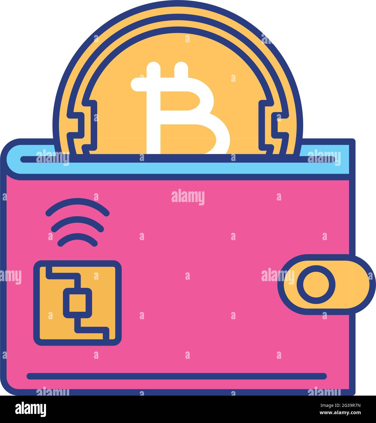 bitcoin de pago de cartera Ilustración del Vector