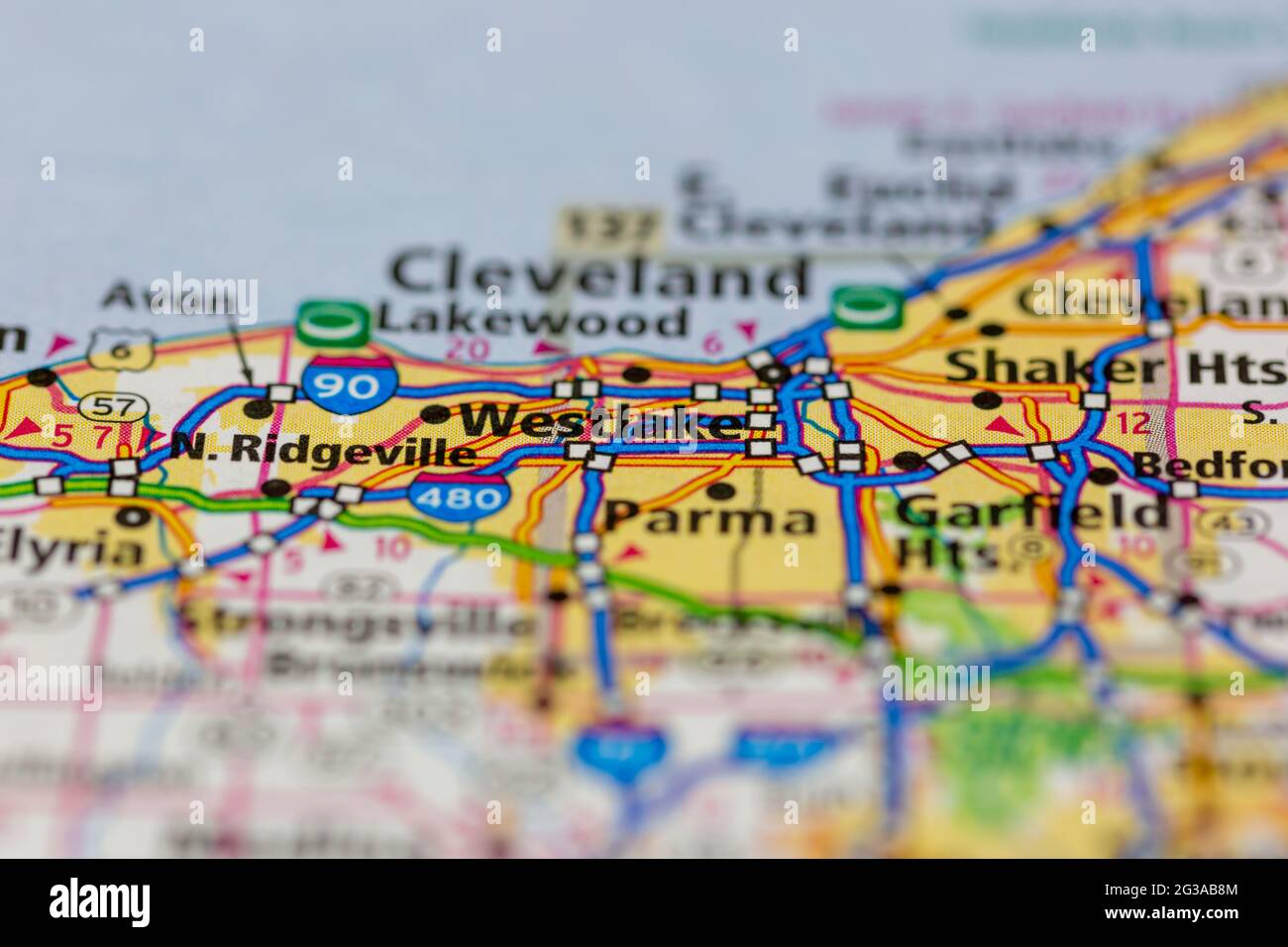 Westlake Ohio Estados Unidos mostrado en un mapa geográfico o mapa de