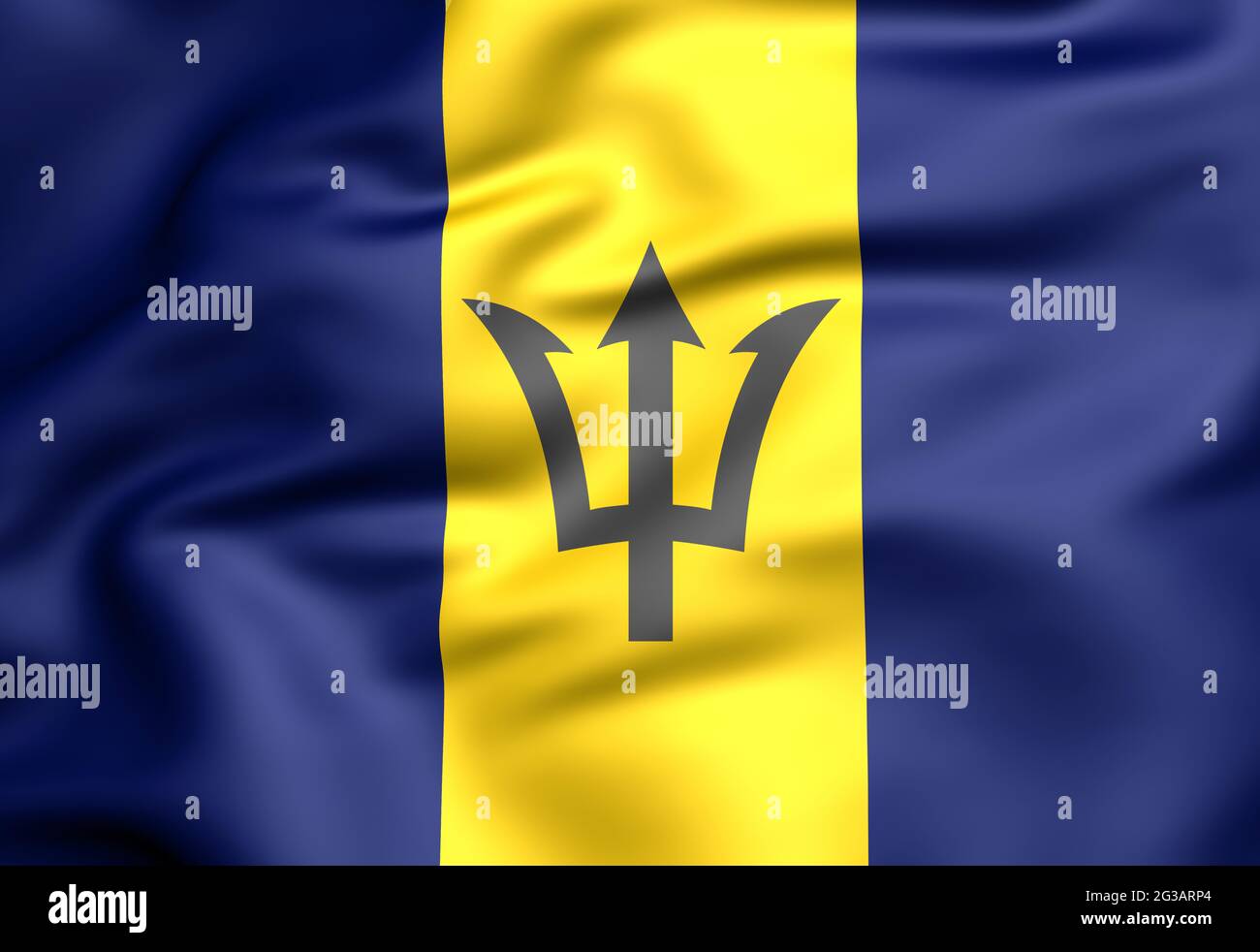 3D Bandera de Barbados. 3D Ilustración. Foto de stock