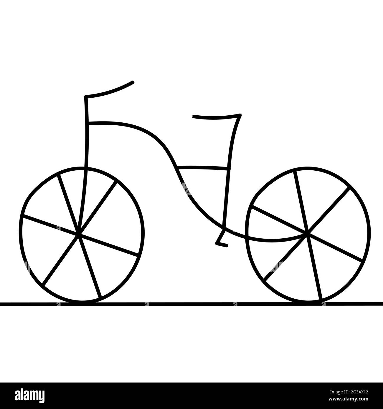 Niño En Bicicleta Dibujo Icono Del Vector Aislado En El Dibujado A Mano  Icono De La Bici Del Dibujo Icono De La Bicicleta Infantil De Infografía,  Sitio Web O 