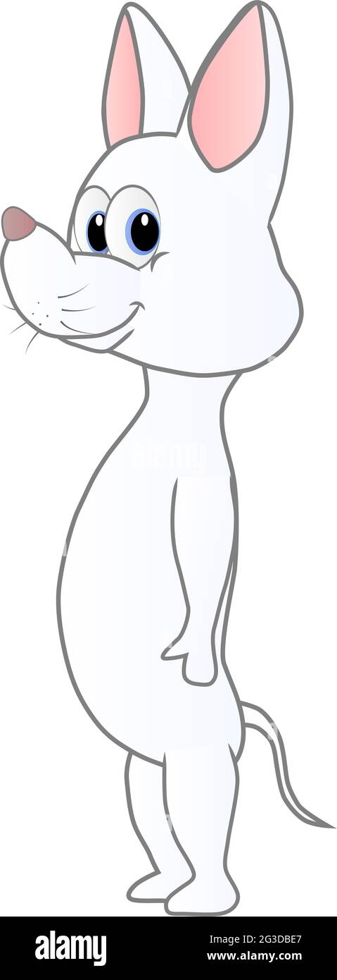 Ilustración de dibujos animados de un ratón blanco amigable Fotografía de  stock - Alamy