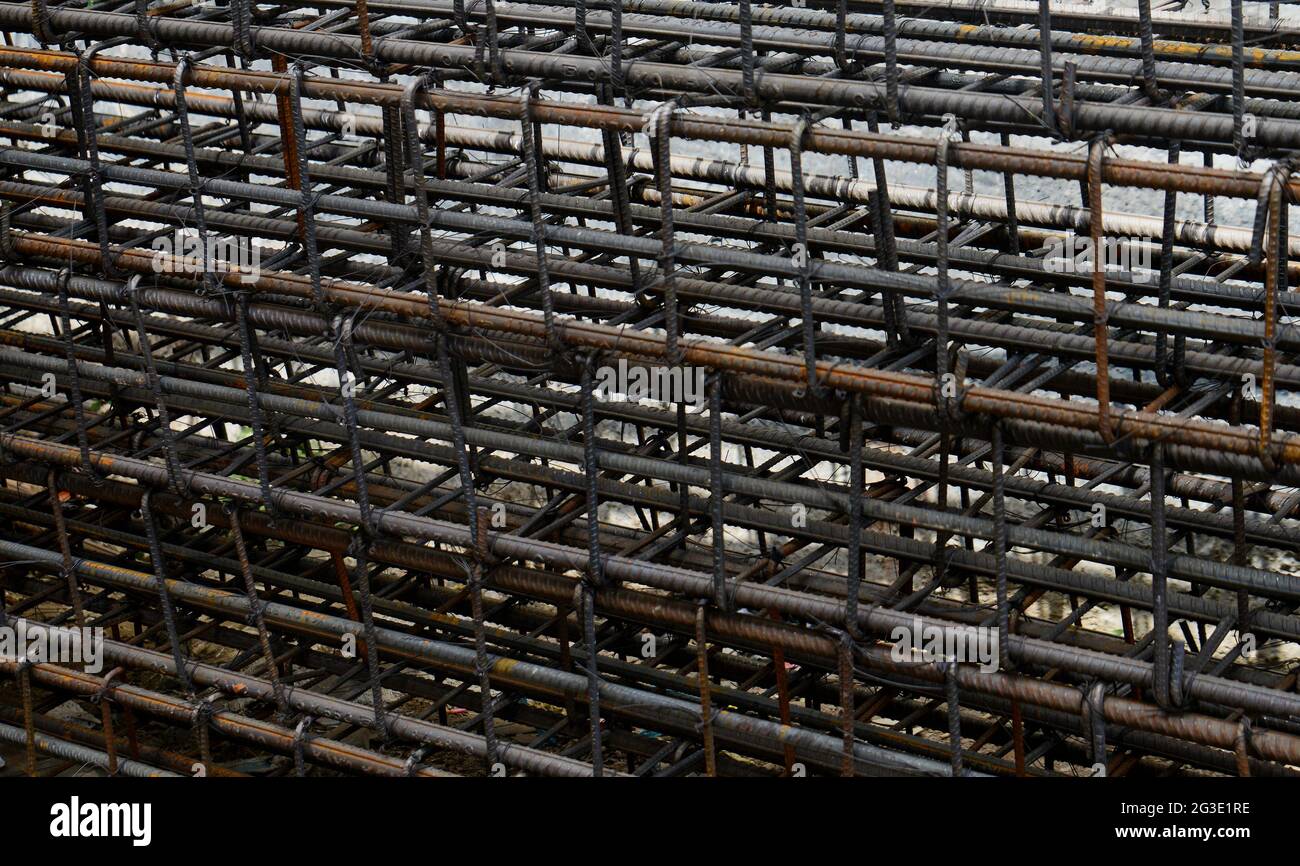 Varillas de hierro en el sitio de construcción Fotografía de stock