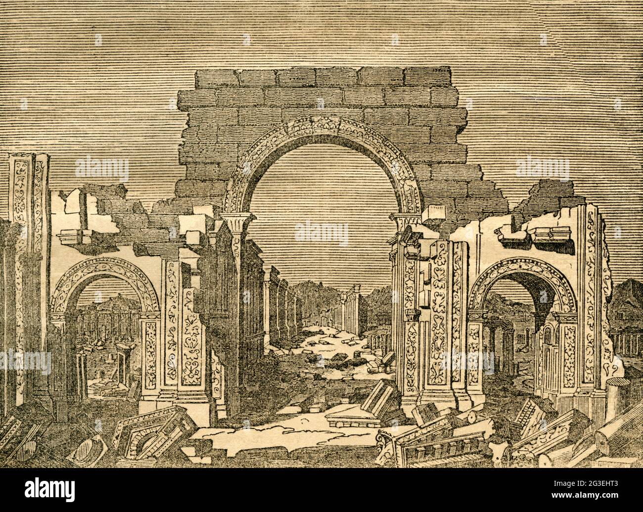 Siria, Palmyra, arco triunfal de la época romana, DERECHOS ADICIONALES-LIQUIDACIÓN-INFO-NO DISPONIBLE Foto de stock