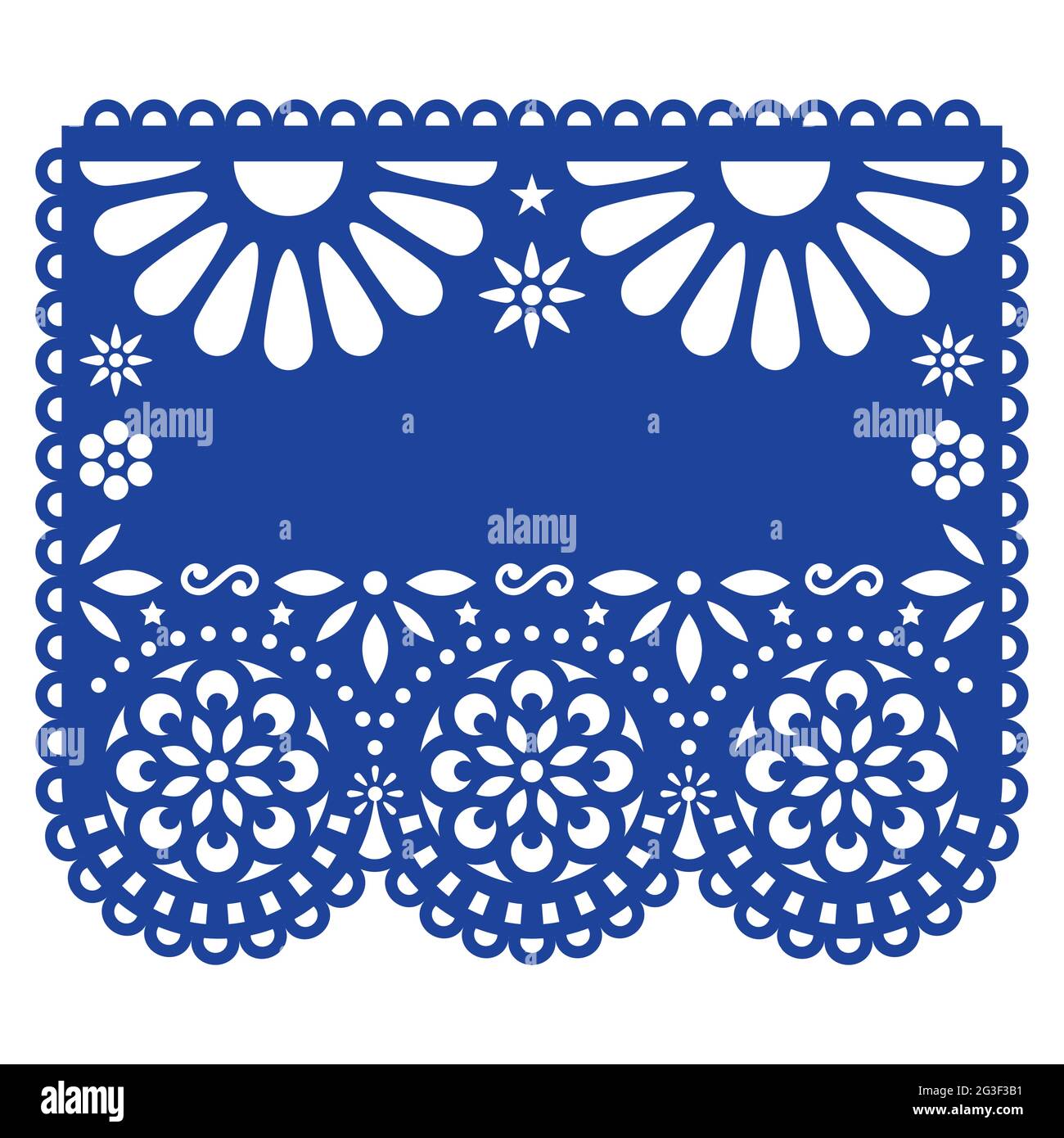 Diseño de plantilla vectorial de Papel Picado mexicano inspirado en la  decoración tradicional recortada con flores y formas geométricas - tarjeta  de felicitación o weddding i Imagen Vector de stock - Alamy