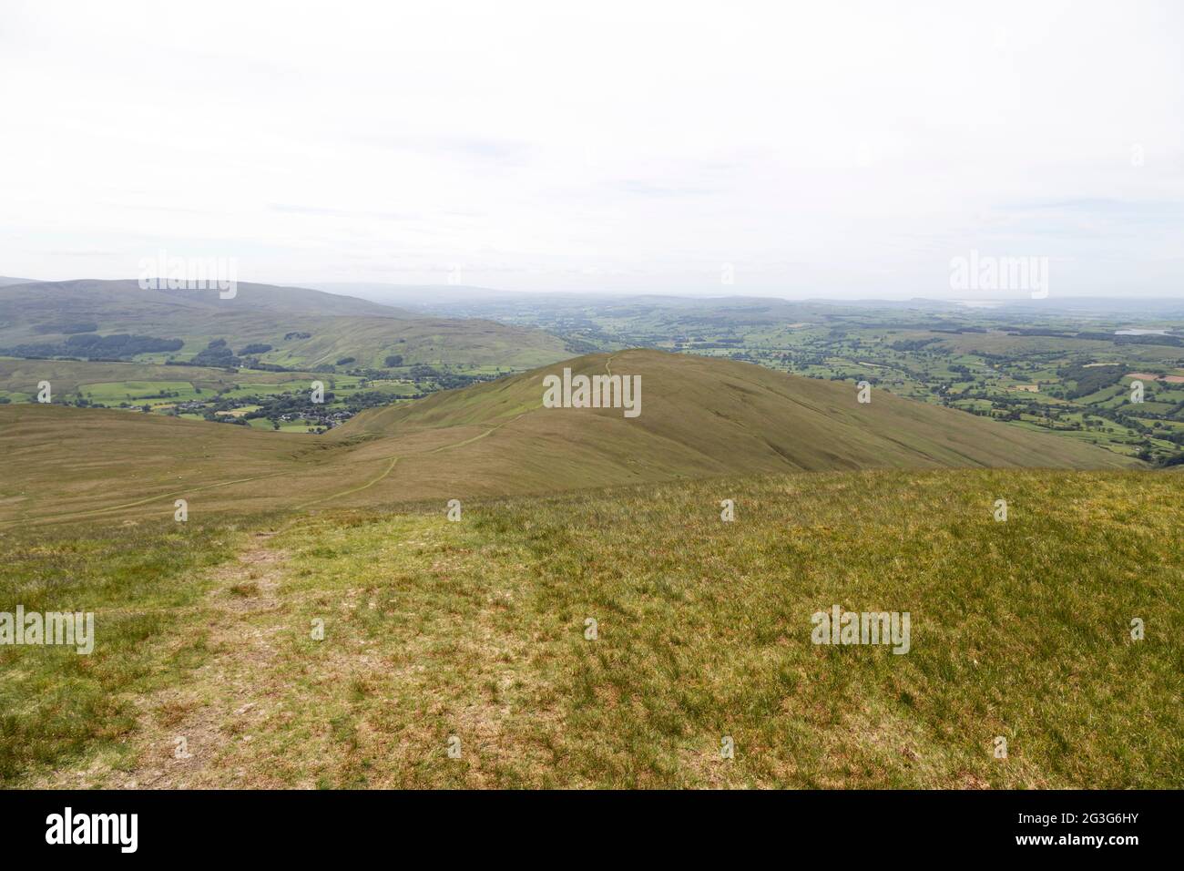 Campos alrededor de la ciudad de Sedbergh en Cumbria, Inglaterra. El Sedbergh se encuentra en el parque nacional Yorkshire Dales. Foto de stock