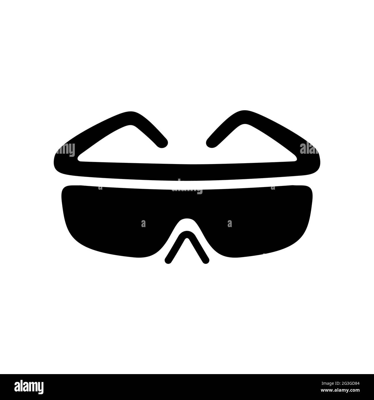 Icono de pictograma vectorial de gafas de seguridad. Signo de gafas de sol.  Construcción, reparación y construcción. Símbolo gráfico para el diseño de  su sitio web, logotipo, aplicación, interfaz de usuario Imagen