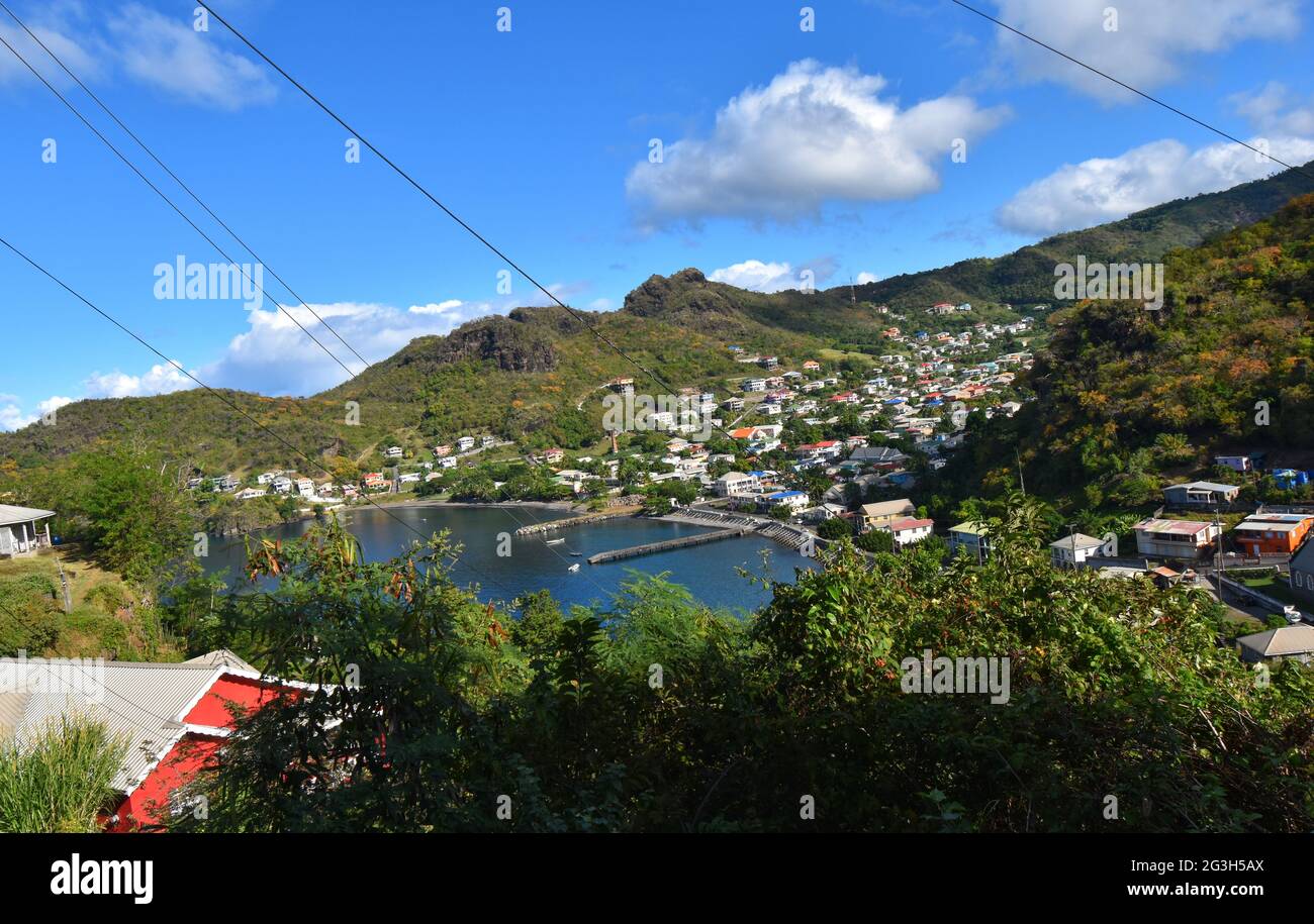 Barrouallie, San Vicente y las Granadinas - 5th de enero de 2020: Vista de la Comunidad de Barrouallie, San Vicente. Foto de stock