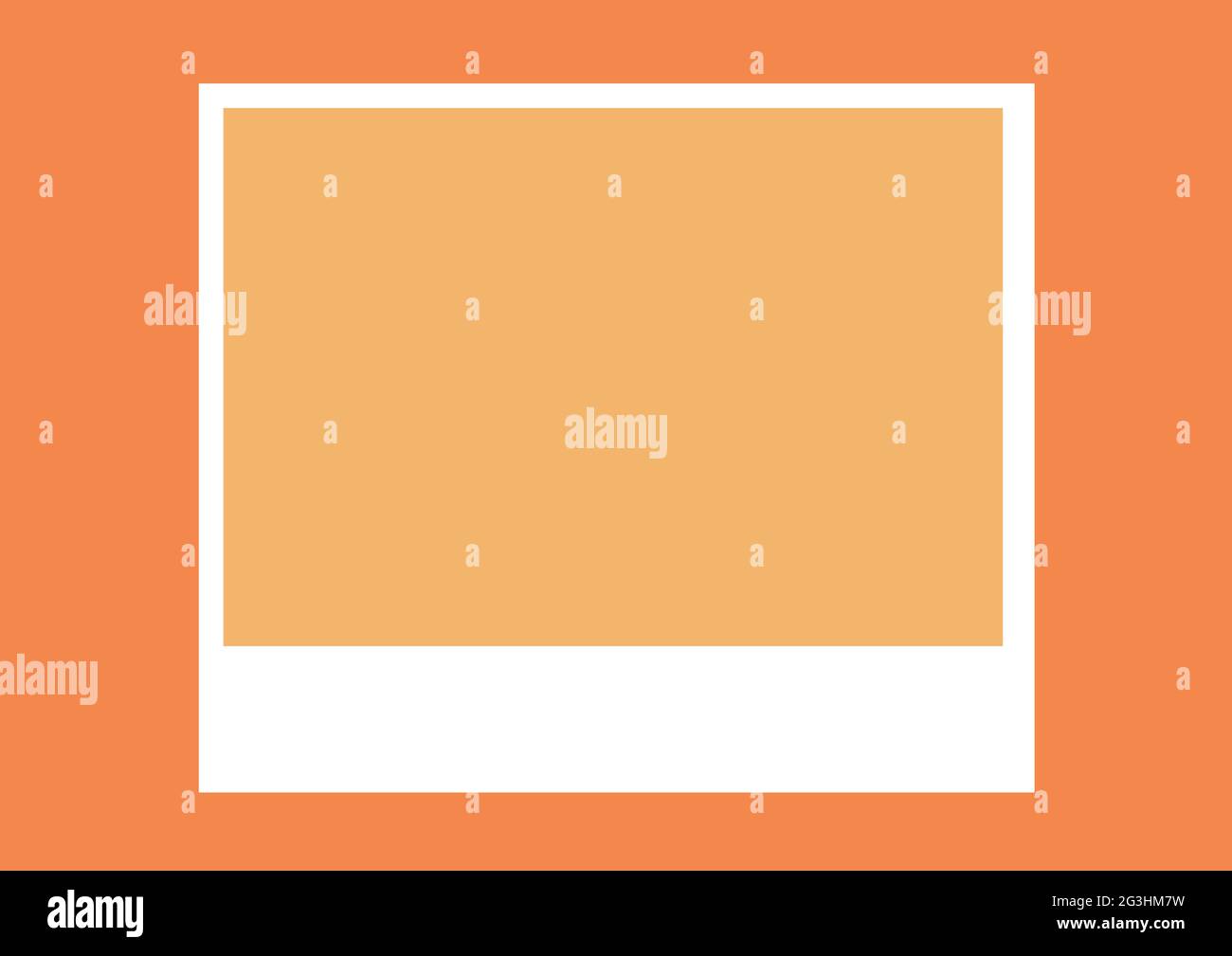 Composición del marco blanco con espacio de copia de arena central sobre fondo naranja Foto de stock
