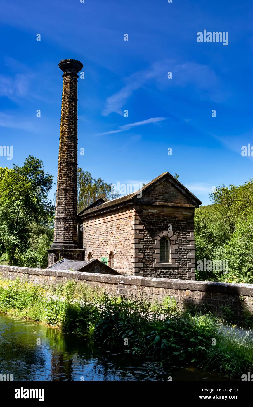 Leawood Pump House, Cromford Canal cerca de High Peak Junction, Matlock, Derbyshire.England Foto de stock