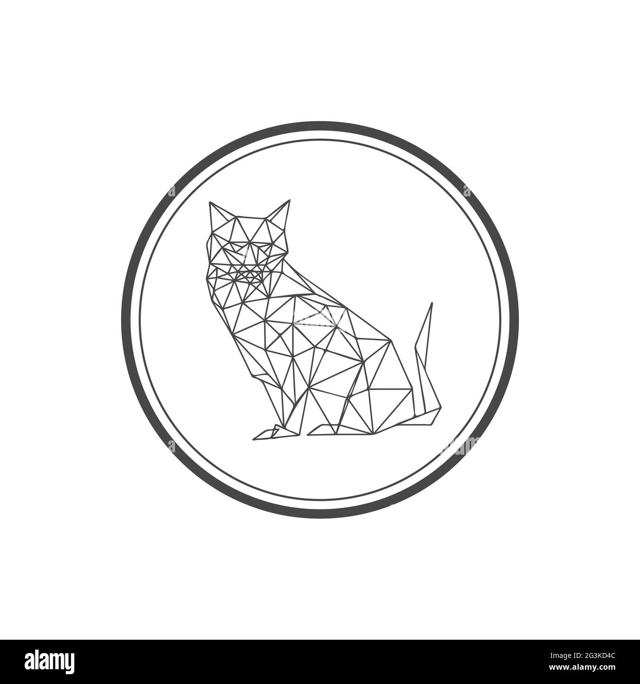 Ilustración del símbolo de gato origami Fotografía de stock - Alamy
