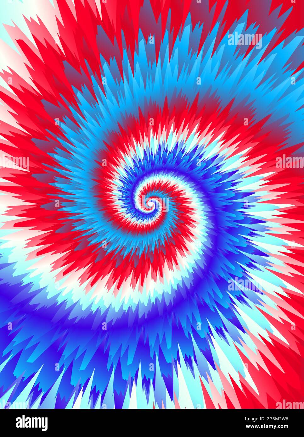 Resumen fondo festivo colorido, arco iris brillante multicolor Tie Dye patrón, ilustración vectorial. Estampado de pintura espiral de espiral de loca boho. Rojo y blu Ilustración del Vector