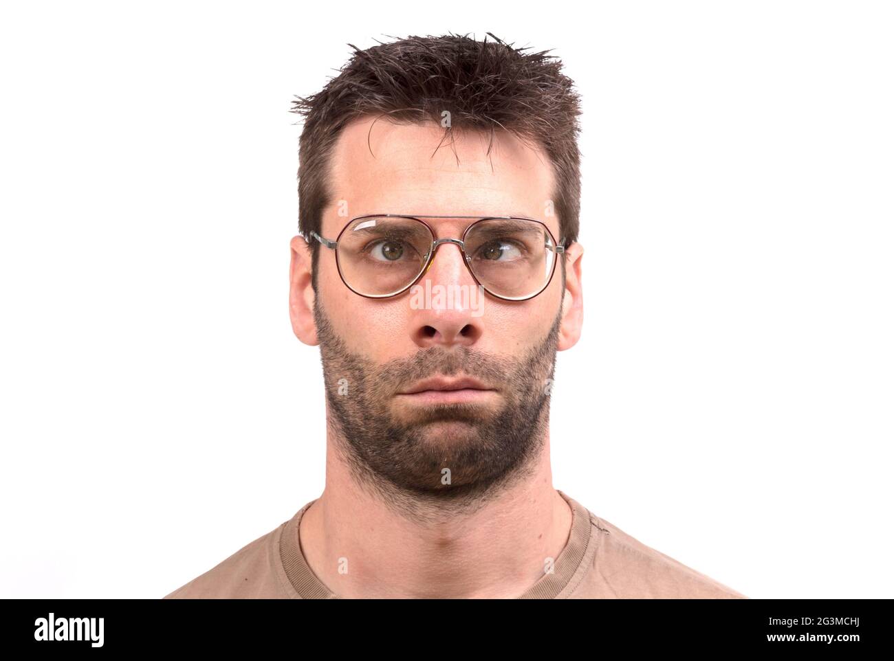 Hombre goofy con gafas vintage Fotografía de stock - Alamy