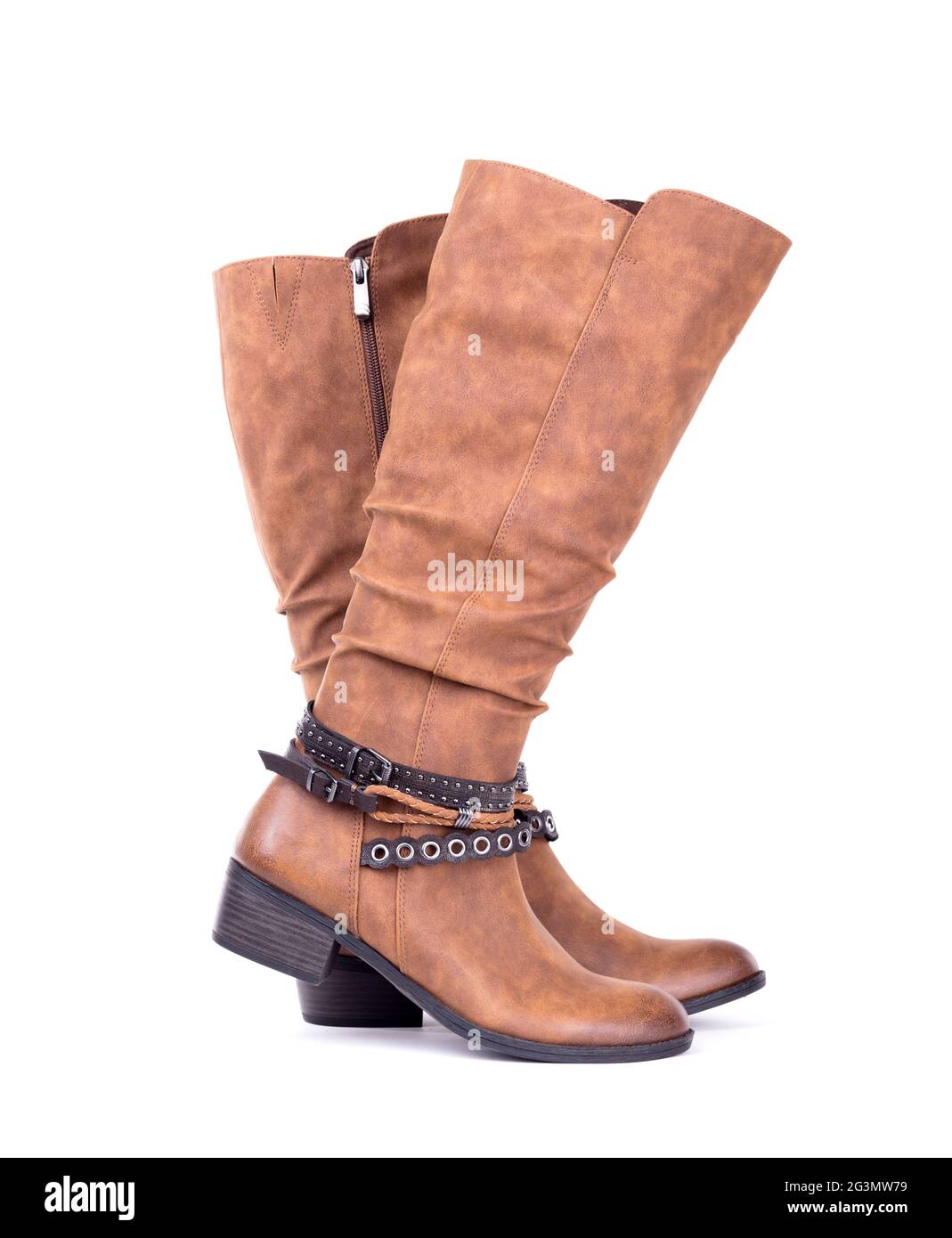 Botas altas de piel para mujer Fotografía de stock - Alamy
