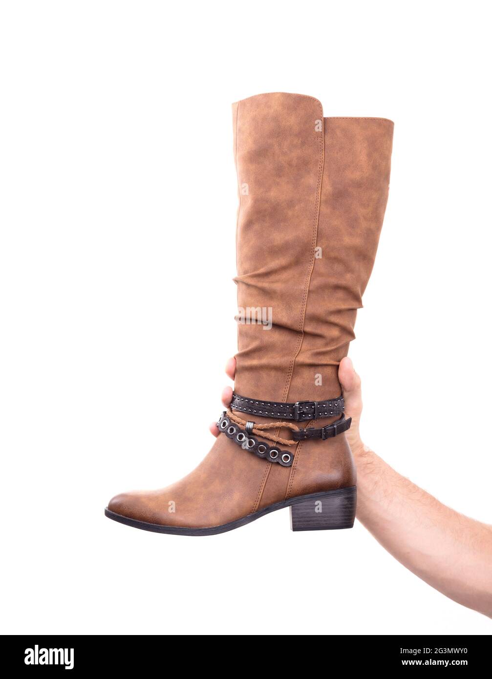 Botas altas de piel para mujer Fotografía de stock - Alamy