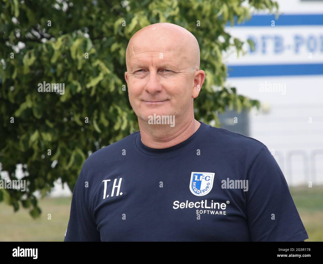 Entrenador provisional Thomas HoÃŸmang 1.FC Magdeburg DFB 3.Liga temporada 2019-20 Foto de stock