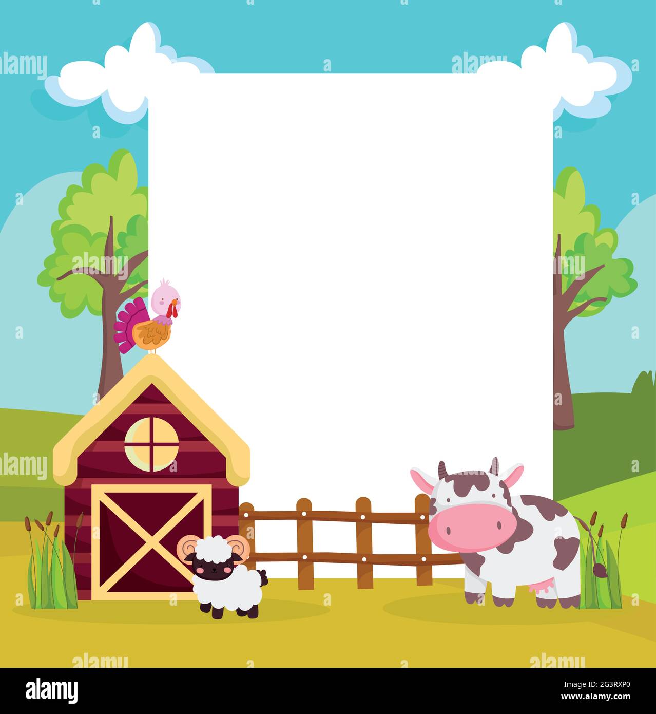 banner de dibujos animados de la granja Imagen Vector de stock - Alamy
