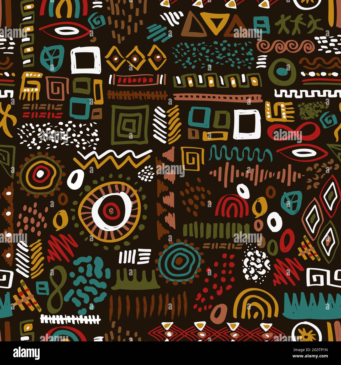 El arte africano abstracto estilo patrón sin fisuras. Decoración tribal