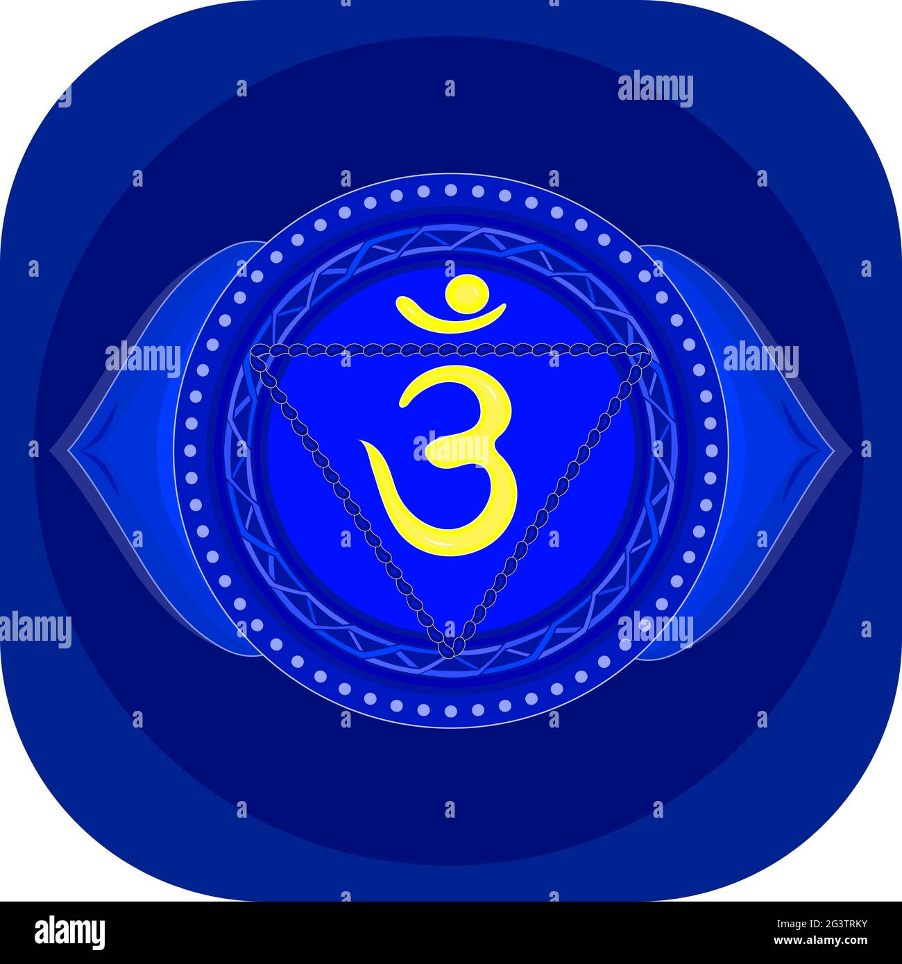 El sexto chakra es Ajna. Tercer chakra del ojo con Sánscrito hindú. El