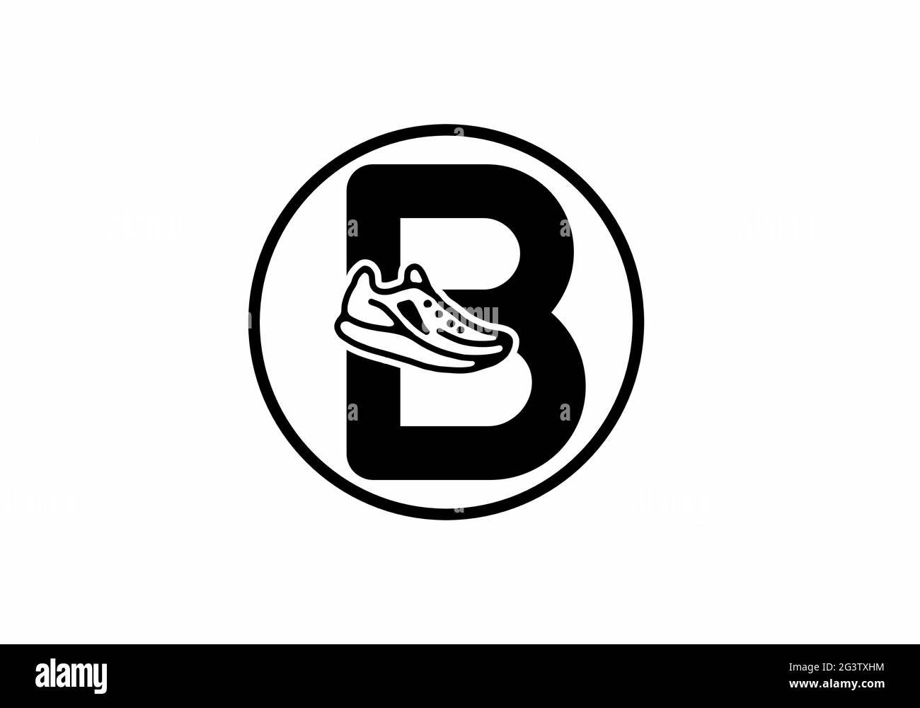 Letra B inicial negra con zapatos en diseño de círculo Imagen Vector de  stock - Alamy