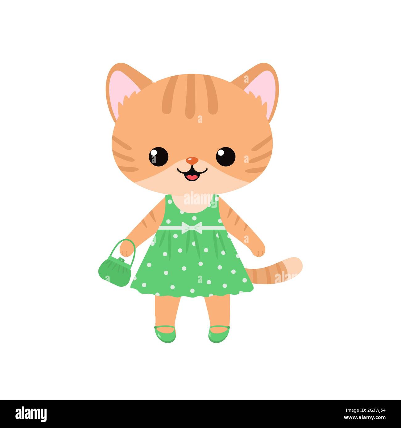 Lindo personaje divertido de gato vestido. Estilo plano de dibujos  animados. Ilustración vectorial Fotografía de stock - Alamy