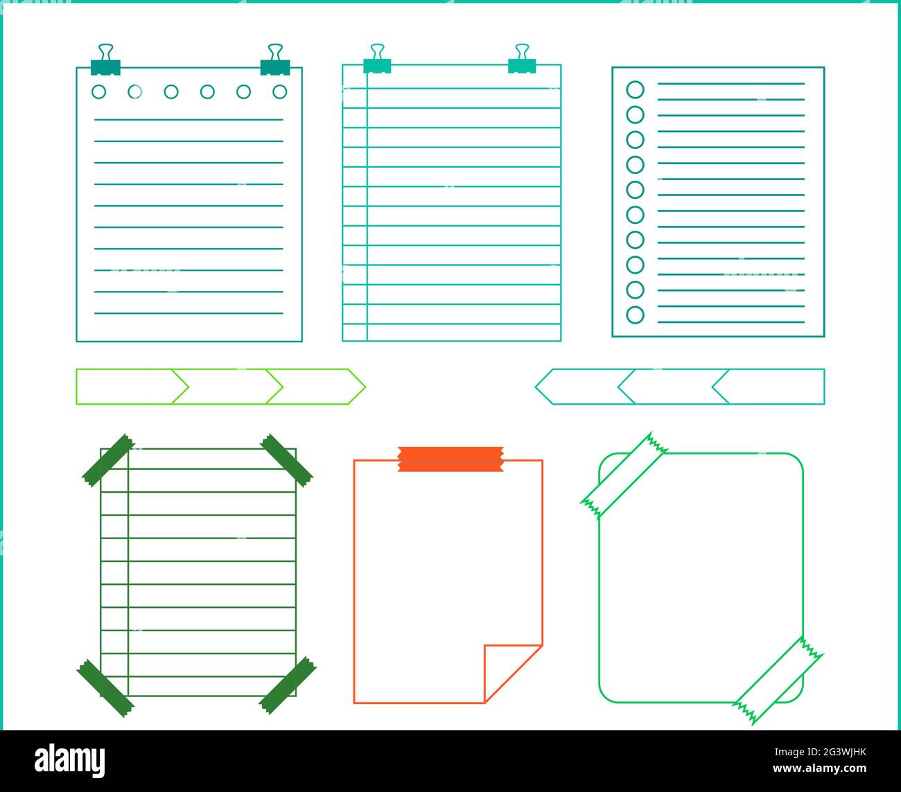 Plantilla de cuaderno de páginas en blanco. Maqueta para cuadernos con  líneas para escribir o hacer bocetos Imagen Vector de stock - Alamy