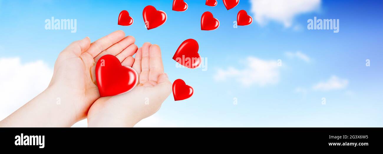 Feliz día de San Valentín de fondo. Concepto de amor, corazón y día de San Valentín. Foto de stock
