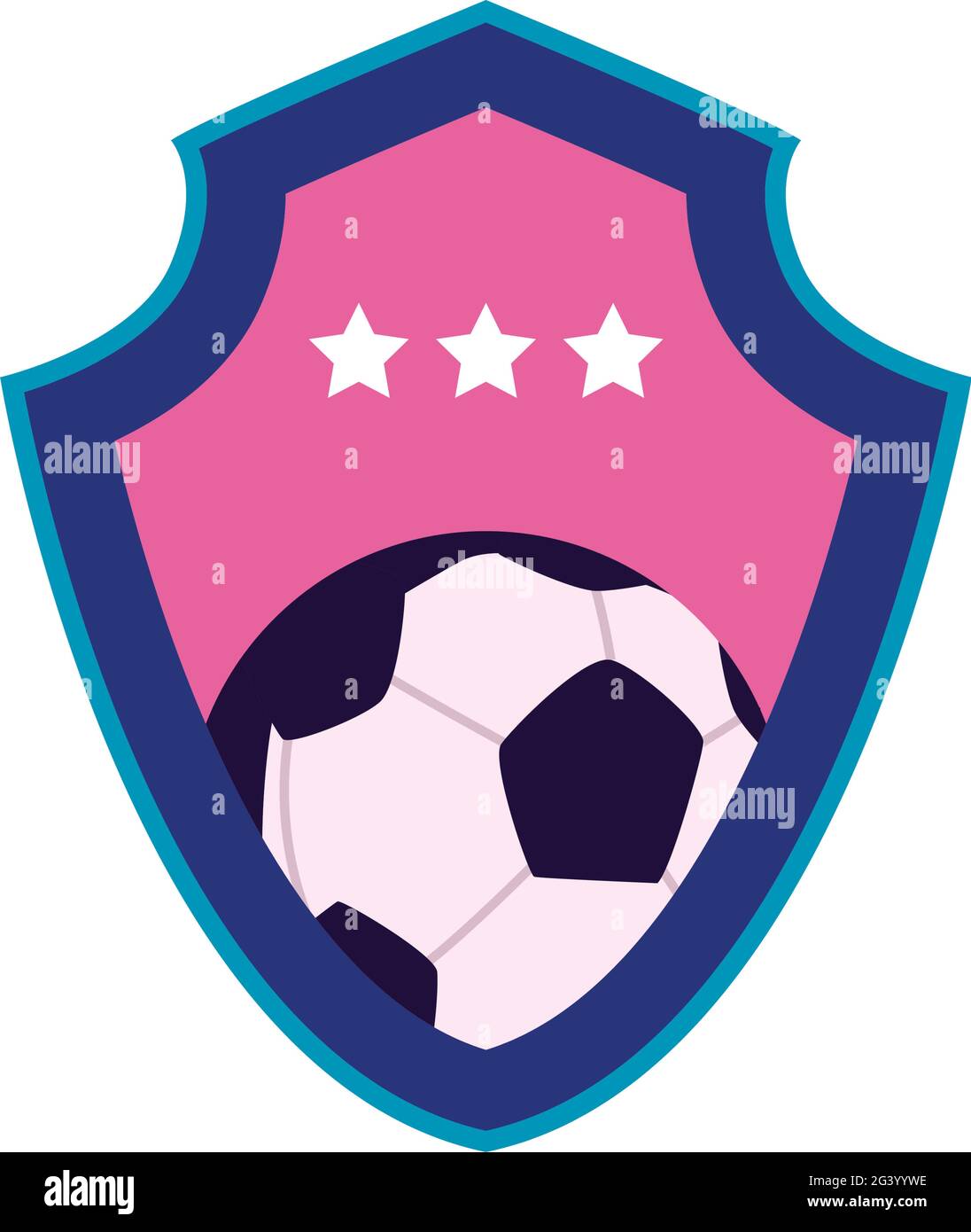 Fútbol y balón de fútbol dentro de escudo rosa Imagen Vector de stock -  Alamy